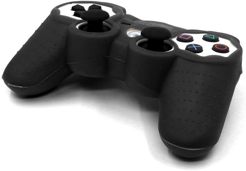 OSTENT غطاء واقي من السيليكون الجل الناعم لجهاز التحكم في سوني بلاي ستيشن PS2 PS3 باللون الأسود - Image 5